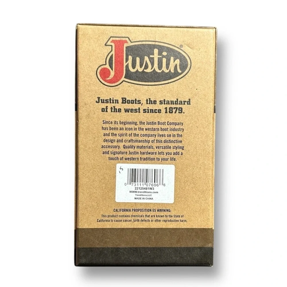 New Justin Jr Rodeo Wallet Brown Genuine Leather RFID Western Boot Stitch Detail
